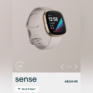 Fitbit Sense - Lunar White / Soft Gold Stainless Steel